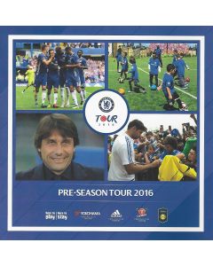 Chelsea Pre-Season Tour Guide 2016, 52 pages and issued to media and VIP's attending Chelsea's American tour in 2016. The Tour guide covers the games against Liverpool in Pasadena on the 27th  July, Real Madrid in Michigan on the 30th July and AC Milan in