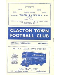 Clacton Town vChelsea official programme 23/04/1949