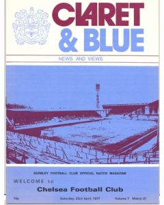 Burnley vChelsea official programme 23/04/1977