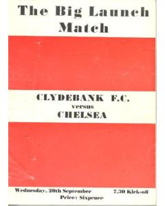Clydebank vChelsea official programme 20/09/1967