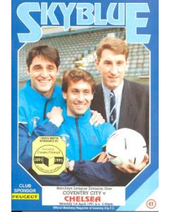 1991 Coventry v Chelsea football programme