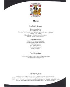 Coventry City v Chelsea menu 07/03/2009