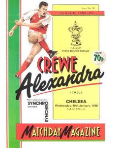 Crewe Alexandra vChelsea official programme 10/01/1990