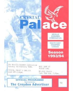 Crystal Palace v Chelsea official programme 01/02/1994