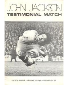 Crystal Palace vChelsea official programme 11/12/1973 John Jackson Testimonial Match