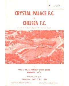 Crystal Palace vChelsea official programme 28/07/1969