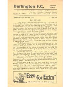 Darlington vChelsea official programme 29/02/1958
