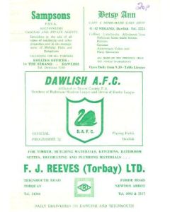 Dawlish vChelsea official programme 05/08/1975