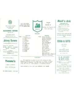 Dawlish Town vChelsea XI official programme 06/08/1974
