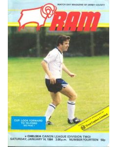 Derby County vChelsea official programme 14/01/1984