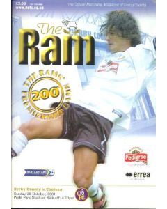 Derby County vChelsea official programme 28/10/2001