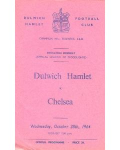 Dulwich Hamlet vChelsea official programme 28/10/1964