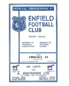Enfield vChelsea official programme 03/09/1964