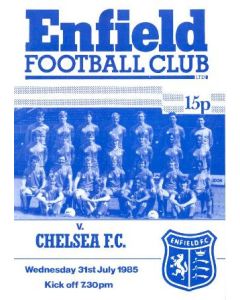 Enfield vChelsea XI official programme 31/07/1985