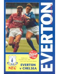 Everton vChelsea official programme 02/12/1992 Coca-Cola Cup