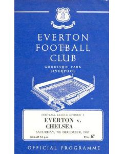 Everton vChelsea official programme 07/12/1963