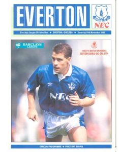 Everton vChelsea official programme 11/11/1989