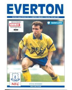 1991 everton v chelsea football programme