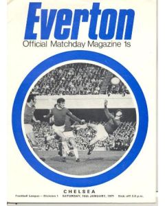 Everton vChelsea official programme 16/01/1971
