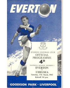Everton v Chelsea official programme 17/03/1962