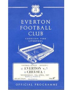 Everton vChelsea official programme 19/04/1967