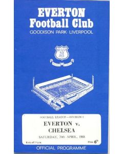 Everton vChelsea official programme 20/04/1968