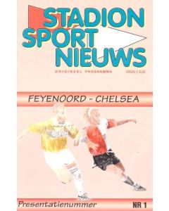 Feyenoord vChelsea official programme 12/08/1995
