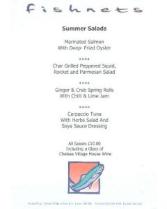 Chelsea Fishnets menu