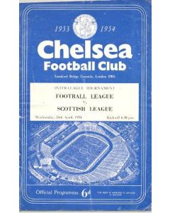 AtChelsea - Football League v Scottish League official programme 28/04/1954, reduced price