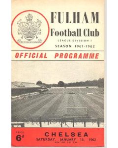 Fulham vChelsea official programme 13/01/1962