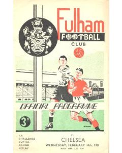 Fulham vChelsea official programme 14/02/1951