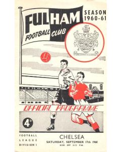 Fulham v Chelsea official programme 17/09/1960