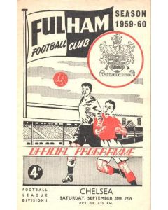 Fulham vChelsea official programme 26/09/1959