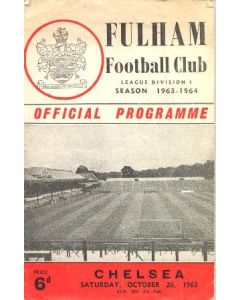Fulham vChelsea official programme 26/10/1963