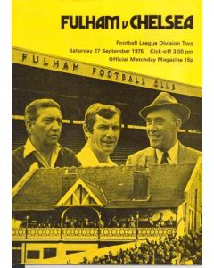 Fulham vChelsea official programme 27/09/1975