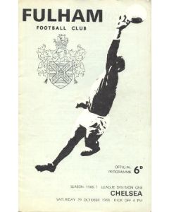 Fulham vChelsea official programme 29/10/1966