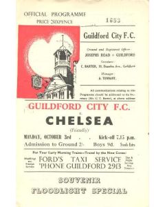 Guilford v Chelsea official programme 03/10/1960 friendly match