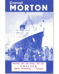 Greenock Morton vChelsea official programme 30/09/1968