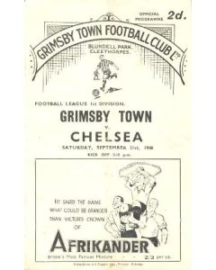 Grimsby Town v Chelsea official programme 21/09/1946 Very Rare!