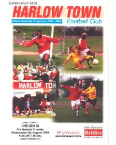 Harlow Town vChelsea official programme 04/08/1999