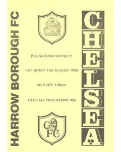 Harrow Borough vChelsea official programme 11/08/1990