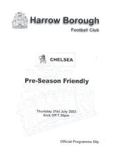 Harrow BoroughvChelsea official programme 31/07/2003, pre-season friendly