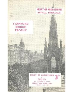 Heart of Midlothian vChelsea official programme 24/04/1964 Stamford Bridge Trophy