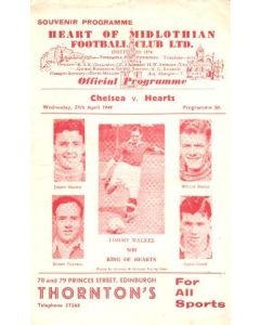 Heart of Midlothian vChelsea official programme 27/04/1949