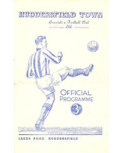 Huddersfield Town vChelsea official programme 19/01/1952