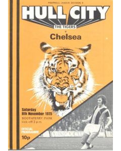 Hull vChelsea official programme 08/11/1975