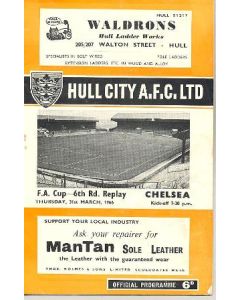 Hull City vChelsea official programme 31/03/1966