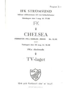 IFK Stromsund vChelsea official programme 24/08/1982