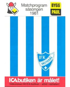 IFK Vasteras vChelsea official programme 11/08/1981 large issue