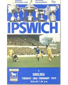 Ipswich vChelsea official programme 26/02/1974